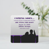 Paarse filmtheater Sla de datum op Save The Date (Staand voorkant)