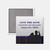 Paarse filmtheater Sparen de Magnet van de Datum (Voorkant / Achterkant)