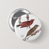 Paarse Finch, John James Audubon, Birdwatcher Bird Ronde Button 5,7 Cm (Voorkant /achterkant)