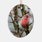 Paarse Finch Keramisch Ornament (Rechts)