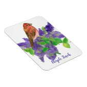 Paarse Finch Lilacs Waterverf Flowers Magneet (Rechterzijde)