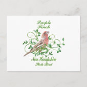 Paarse Finch New Hampshire State Bird Briefkaart (Voorkant)