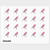 Paarse Finch Ronde Sticker (Vel)