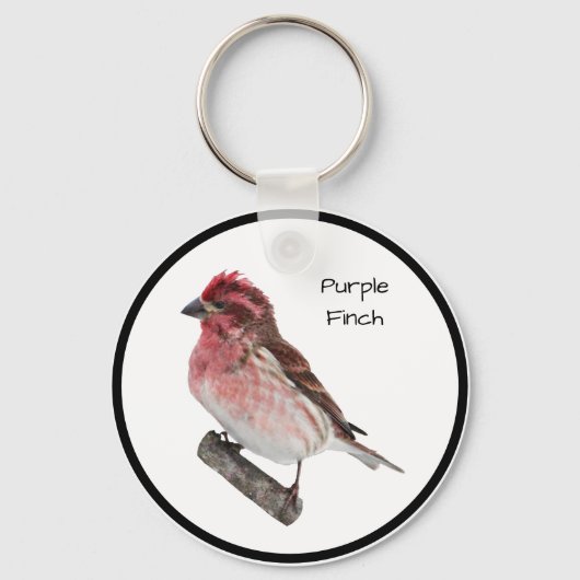 Paarse Finch Sleutelhanger (Voorkant)
