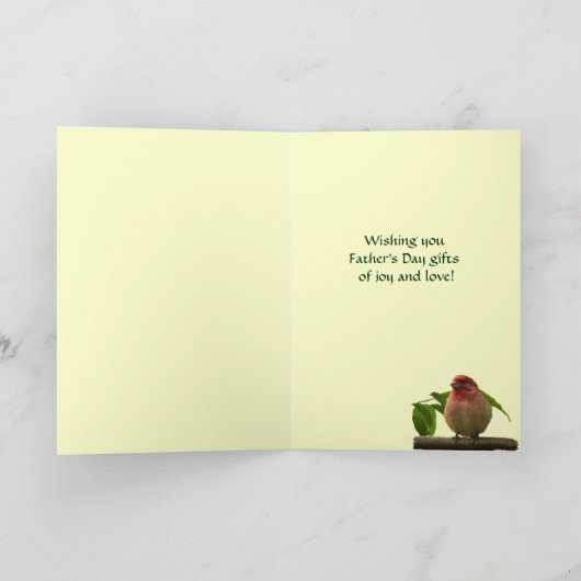 Paarse Finch Vaderdag Kaart (Binnen)