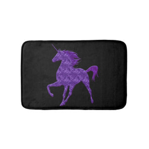 Paarse Fire Unicorn Bath Mat