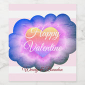 Paarse flacon Happy Valentijn Beverage Etiket set (Enkel label)