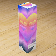 Paarse flacon Happy Valentijn wijndoos