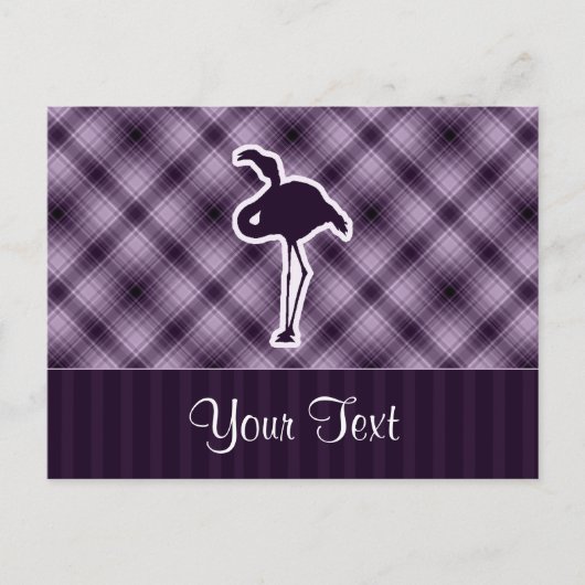 Paarse Flamingo Briefkaart (Voorkant)