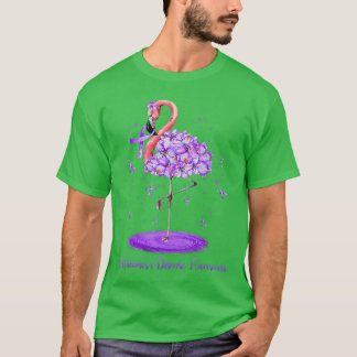 Paarse Flamingo Ziekte van Alzheimer Maand van de T-shirt