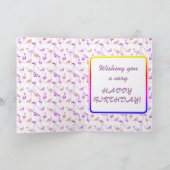 Paarse flamingo's, kaart. kaart (Binnen)