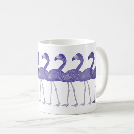 Paarse Flamingos Retro koffie Mok (Voorkant rechts)