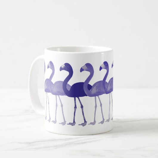 Paarse Flamingos Retro  koffie Mok (Voorkant links)
