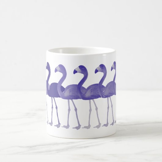 Paarse Flamingos Retro  koffie Mok (Center)
