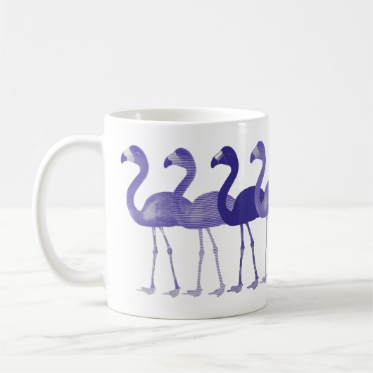 Paarse Flamingos Retro koffie Mok (Links)