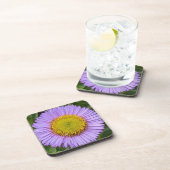 Paarse Fleabane Daisy Floral Bier Onderzetter (Rechterzijde)