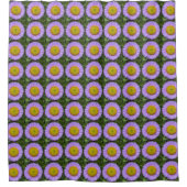 Paarse Fleabane Daisy Floral Pattern Douchegordijn (Voorkant)
