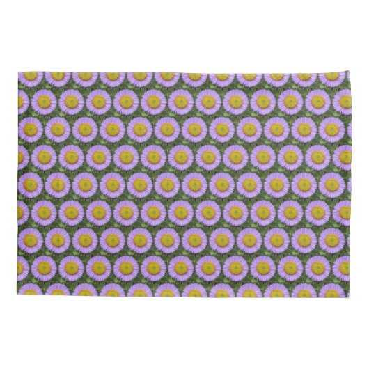 Paarse Fleabane Daisy Floral Pattern Kussensloop (Achterkant-Links)