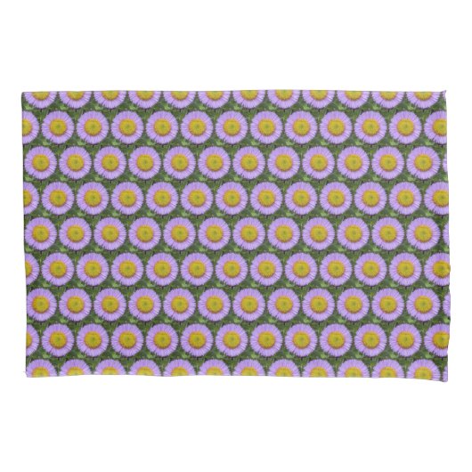 Paarse Fleabane Daisy Floral Pattern Kussensloop (Voorkant-Links)