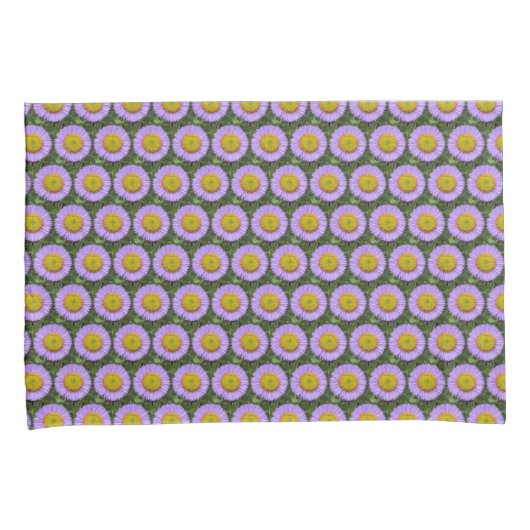 Paarse Fleabane Daisy Floral Pattern Kussensloop (Voorkant-Rechts)
