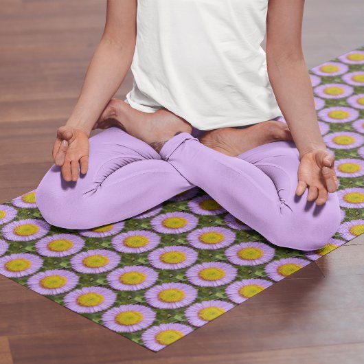 Paarse Fleabane Daisy Floral Pattern Yogamat