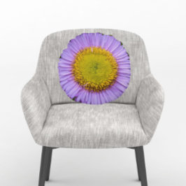 Paarse Fleabane Daisy Floral Rond Kussen