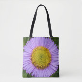 Paarse Fleabane Daisy Floral Tote Bag (Voorkant)