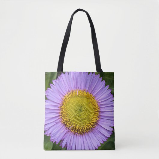 Paarse Fleabane Daisy Floral Tote Bag (Voorkant)