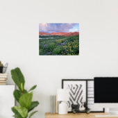Paarse Fleabane (erigeron peregrinus) en Geel Poster (Thuiskantoor)