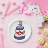 Paarse fles vergif papieren bordje (Feest)