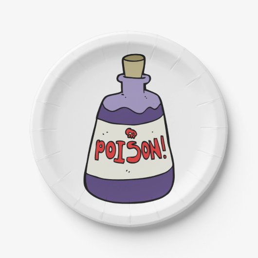 Paarse fles vergif papieren bordje (Voorkant)