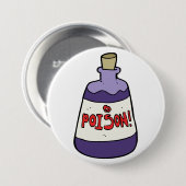 Paarse fles vergif ronde button 7,6 cm (Voorkant /achterkant)