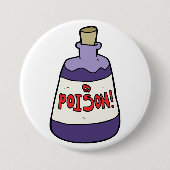 Paarse fles vergif ronde button 7,6 cm (Voorkant)
