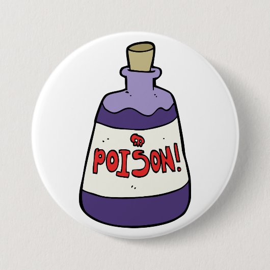 Paarse fles vergif ronde button 7,6 cm (Voorkant)