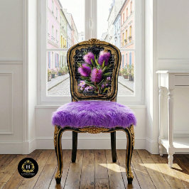 Paarse flessenborstel bloemenontkoppeling tissuepapier