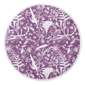 Paarse flessenhalsflora keramische knop (Voorkant)