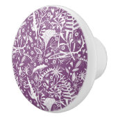 Paarse flessenhalsflora keramische knop (Rechts)