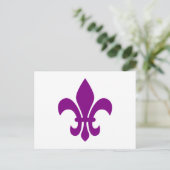 Paarse Fleur de Lis Briefkaart (Staand voorkant)