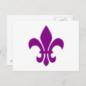 Paarse Fleur de Lis Briefkaart (Voorkant / Achterkant)