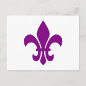 Paarse Fleur de Lis Briefkaart (Voorkant)