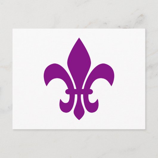 Paarse Fleur de Lis Briefkaart (Voorkant)