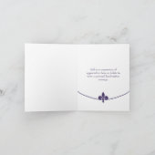Paarse Fleur de Lis Foto Weddenschap Hartelijk dan Bedankkaart (Binnen)