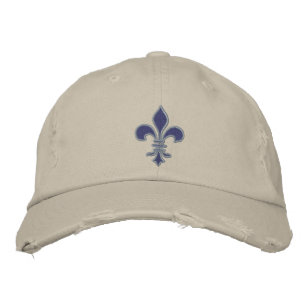 Paarse Fleur de Lis geborduurd Pet