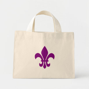 Paarse Fleur de Lis Mini Tote Bag