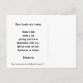 Paarse fleur de lis op zwart bewaar de datum bruil aankondigingskaart (Achterkant)