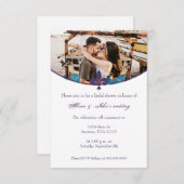 Paarse Fleur de Lis Photo Vrijgezellenfeest nodigt Kaart (Voorkant / Achterkant)