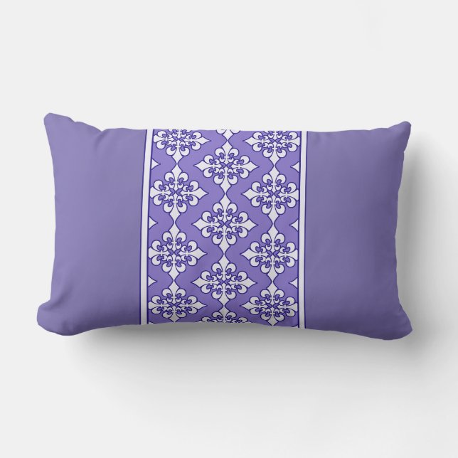  Paarse Fleur de Lis Pillow Kussen (Voorkant)