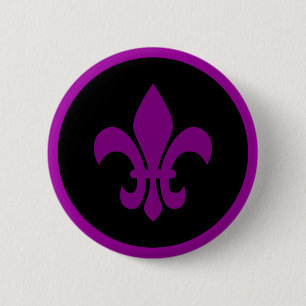 Paarse Fleur de Lis Ronde Button 5,7 Cm