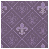 Paarse Fleur de Lis Seamless Pattern Stof (Close Up)