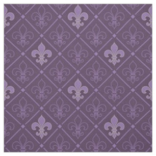 Paarse Fleur de Lis Seamless Pattern Stof